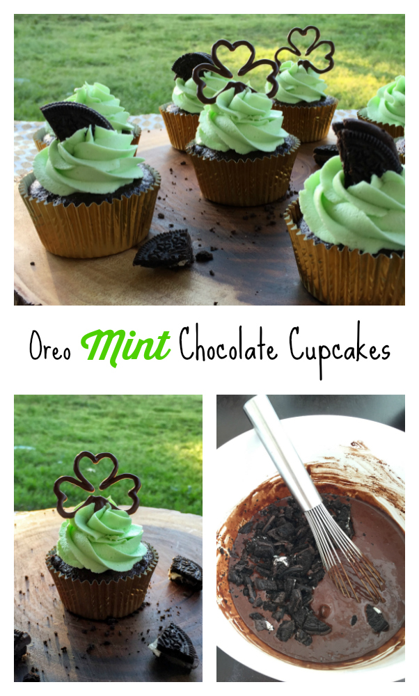Oreo Mint Chocolate Cupcakes
