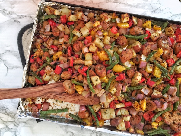 Weeknight Chicken Sausage & Veggie Sheet Pan Dinner