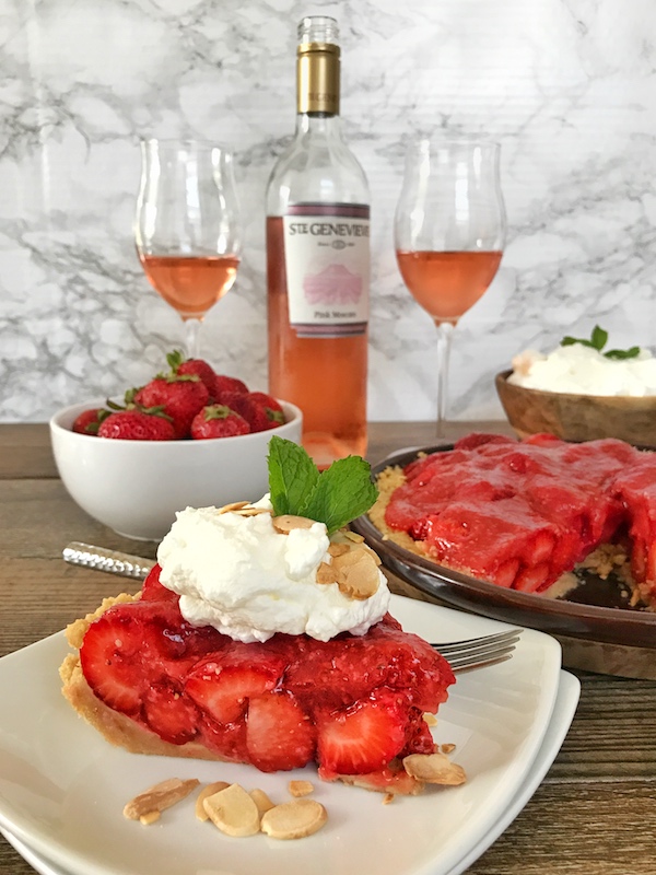 Chilled Strawberry Shortbread Pie & Wine