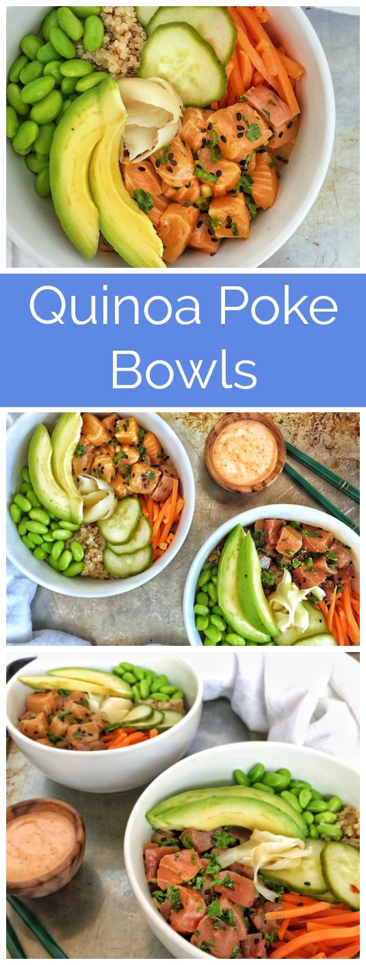 Quinoa Poke Bowls 2 Ways Pin