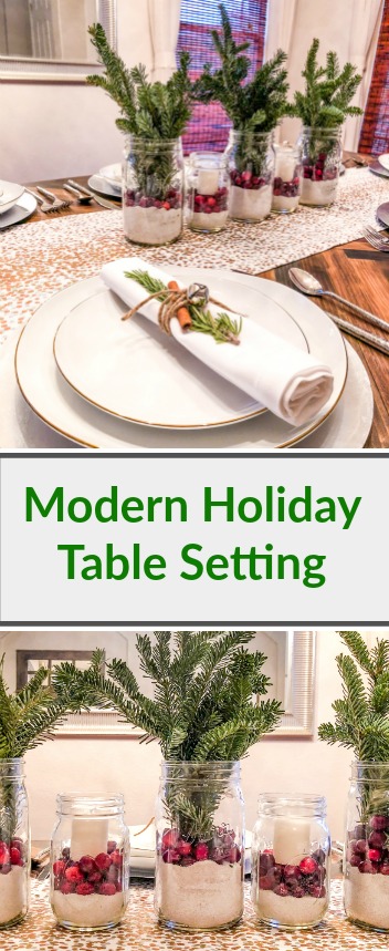 Modern Holiday Table Setting 