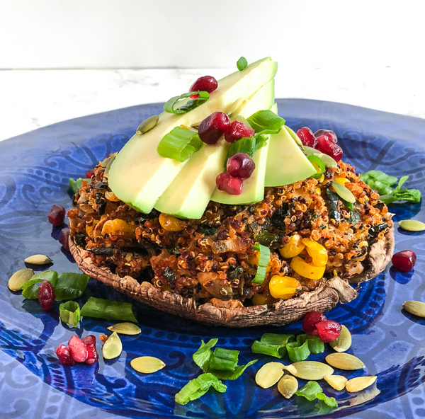 Southwest Quinoa Stuffed Portobello Mushroom