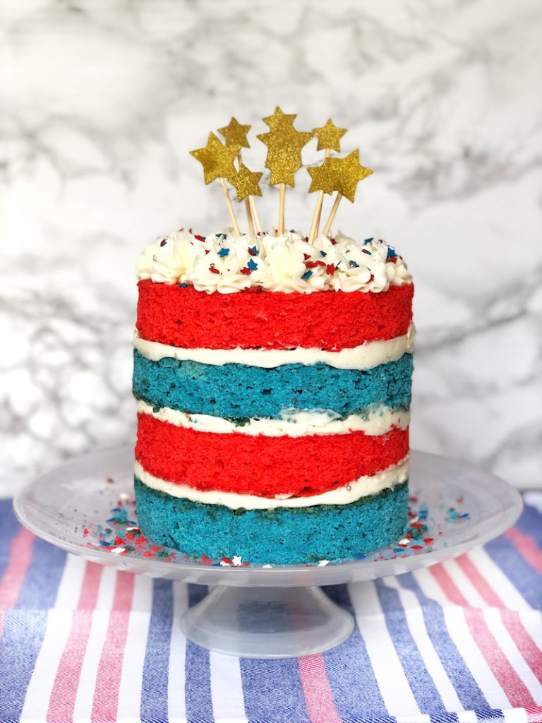 Patriotic Red, White & Blue Cake Portrait