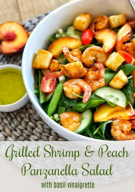 Grilled Shrimp & Peach Panzanella Salad Pinterest