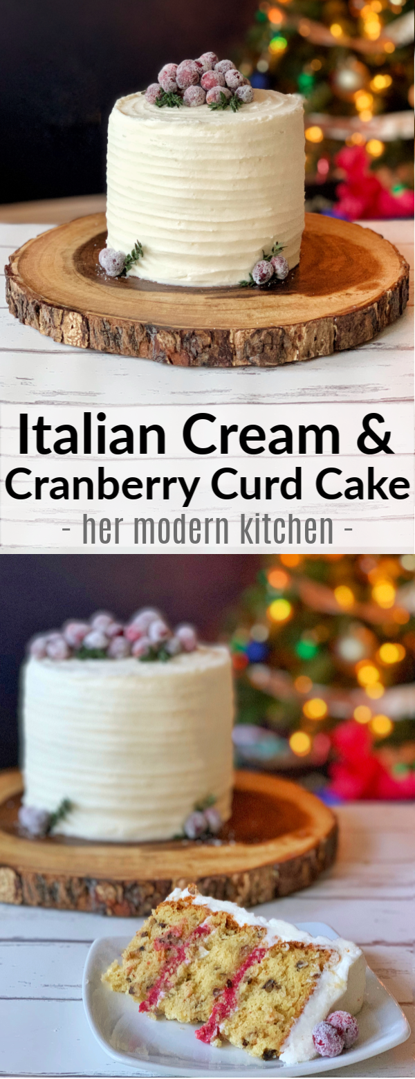 Italian Cream Cake with Cranberry Curd Pinterest