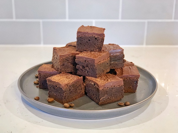 Double Shot Espresso Brownies Plated