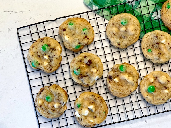 Mint M&M and Oreo Cookie Crumb Cookies