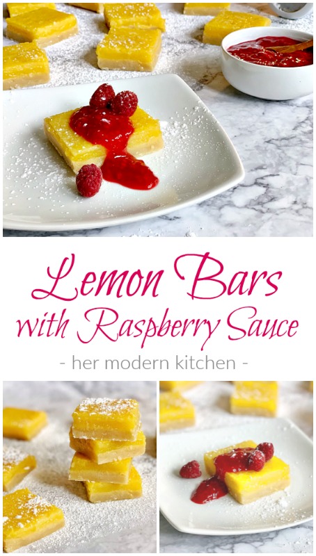 Lemon Bars with Raspberry Sauce Pin