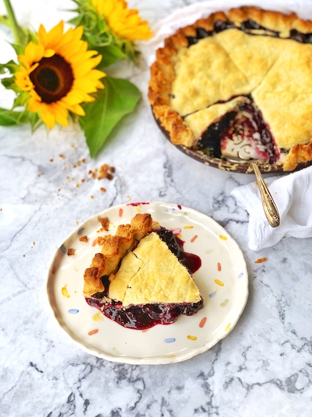 Lattice Topped Blueberry Pie