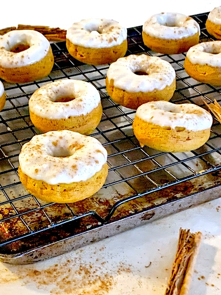 Maple Frosted Chai Pumpkin Donuts close up