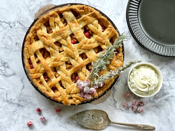 Cranberry Pear Ginger Pie Baked