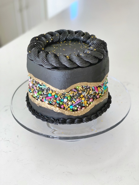 New Years Eve Cake with Rope Braid