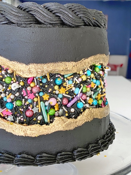 New Years Eve Cake with Fancy Sprinkles