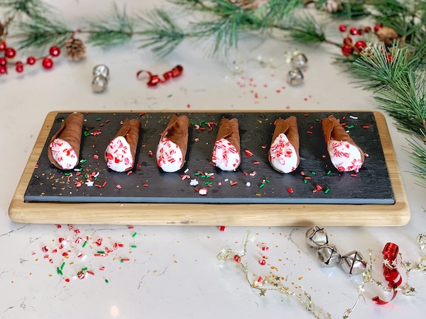 White Chocolate Peppermint Tuile Cookies