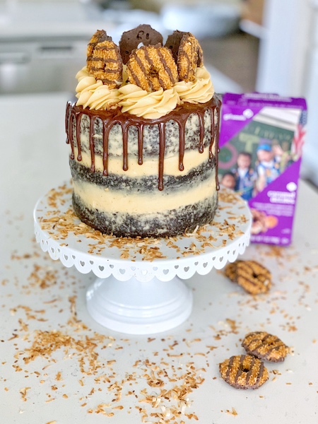 Decorated Girl Scout Samoa Cookie Cake