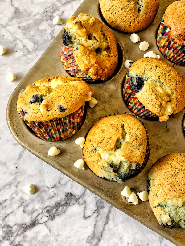 Blueberries and Cream Muffins fresh from the ove