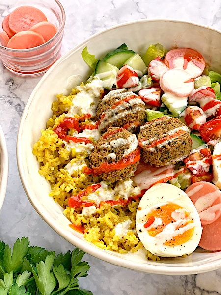 Street Cart Style Falafel and Rice Bowls