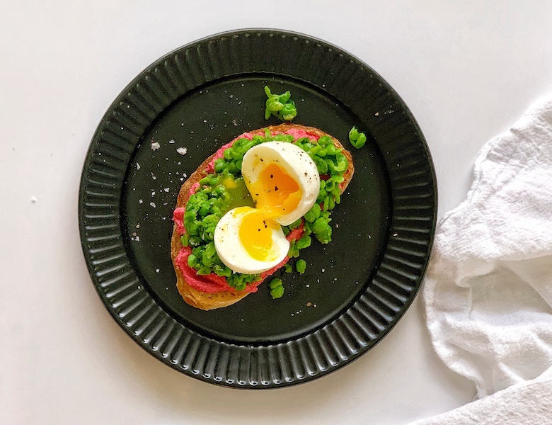 Smashe Pea and Beet Hummus above