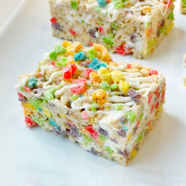 Fruit Loops Rice Krispie Treats Close Up