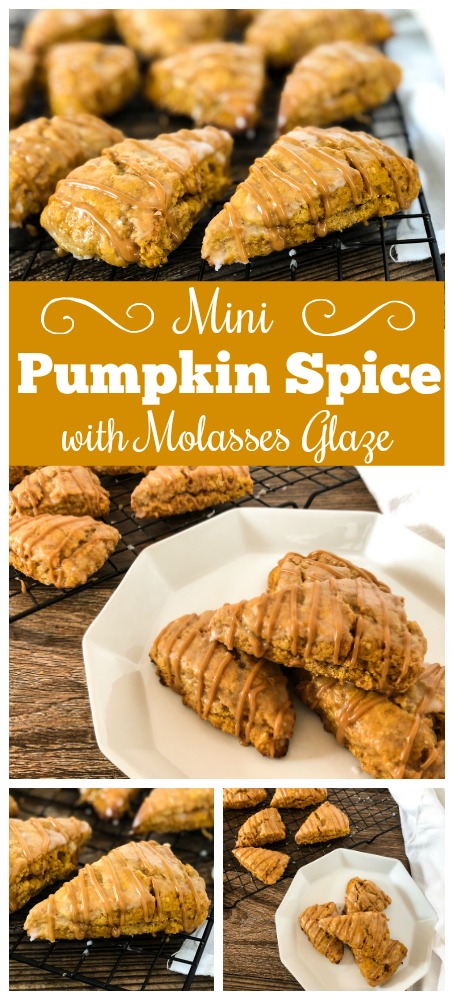 Mini Pumpkin Spice Scones with Molasses Drizzle